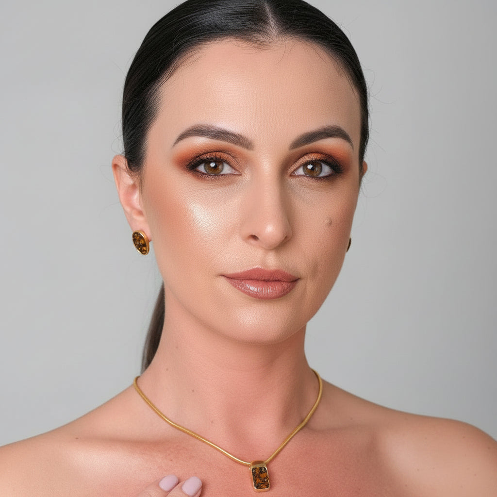 Colar Lauren em Olho de Tigre Bruta | Ametís