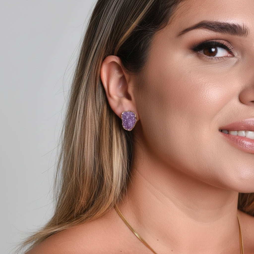 Brinco Martina em Ametista | Ametís