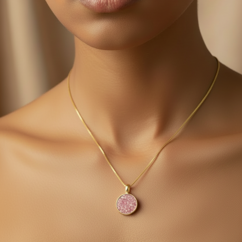 Colar Verônica em Rodonita Rosa | Ametís