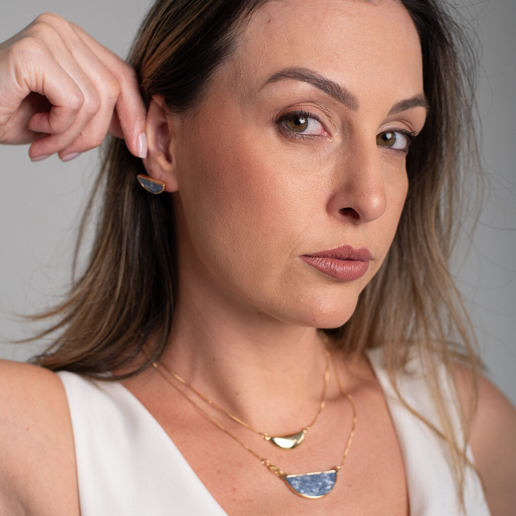 Colar Amábile em Cianita Azul | Ametís