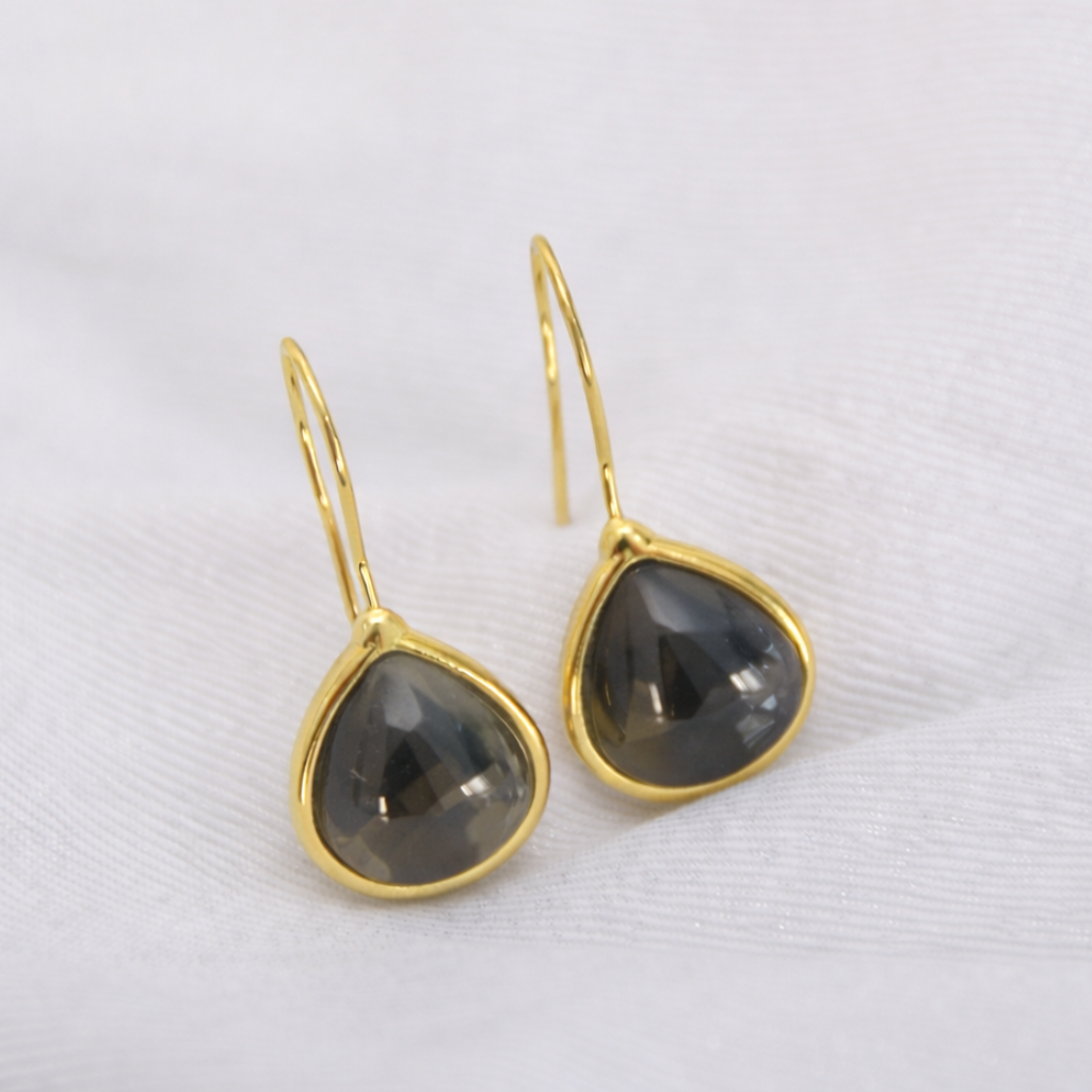 Brinco Liz em Obsidiana Fumê | Ametís