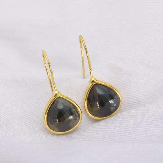 Brinco Liz em Obsidiana Fumê | Ametís