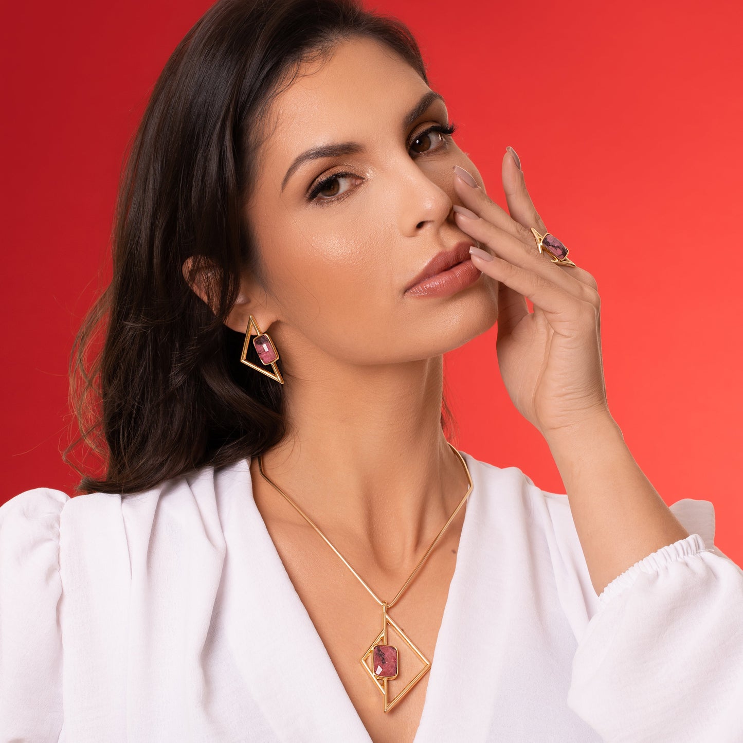 Colar Aura Rodonita Rosa | Ametís