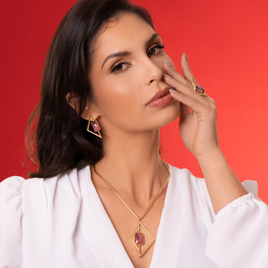 Colar Aura Rodonita Rosa | Ametís
