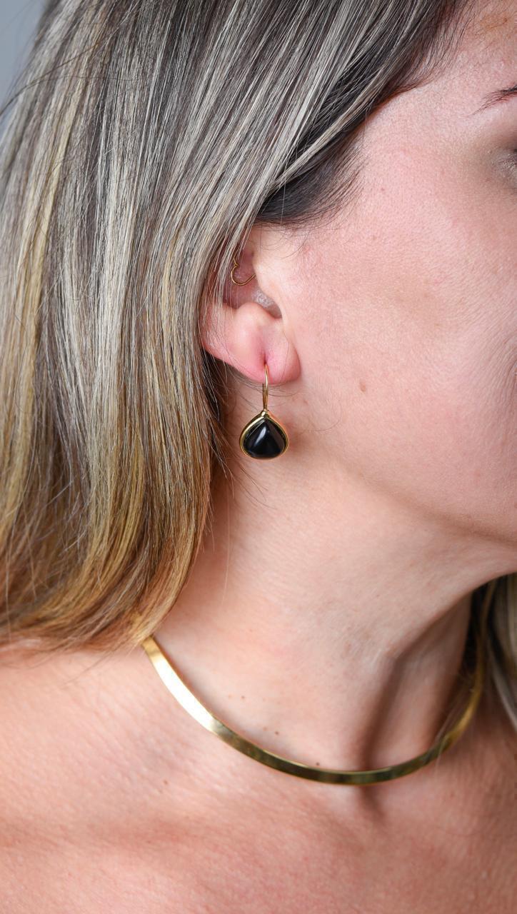 Brinco Liz em Obsidiana Fumê | Ametís