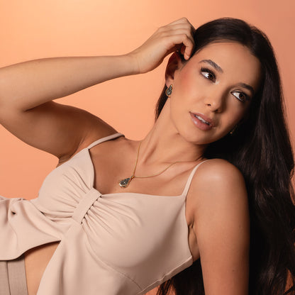 Colar Karol Pirita e Quartzo Rosa | Ametís