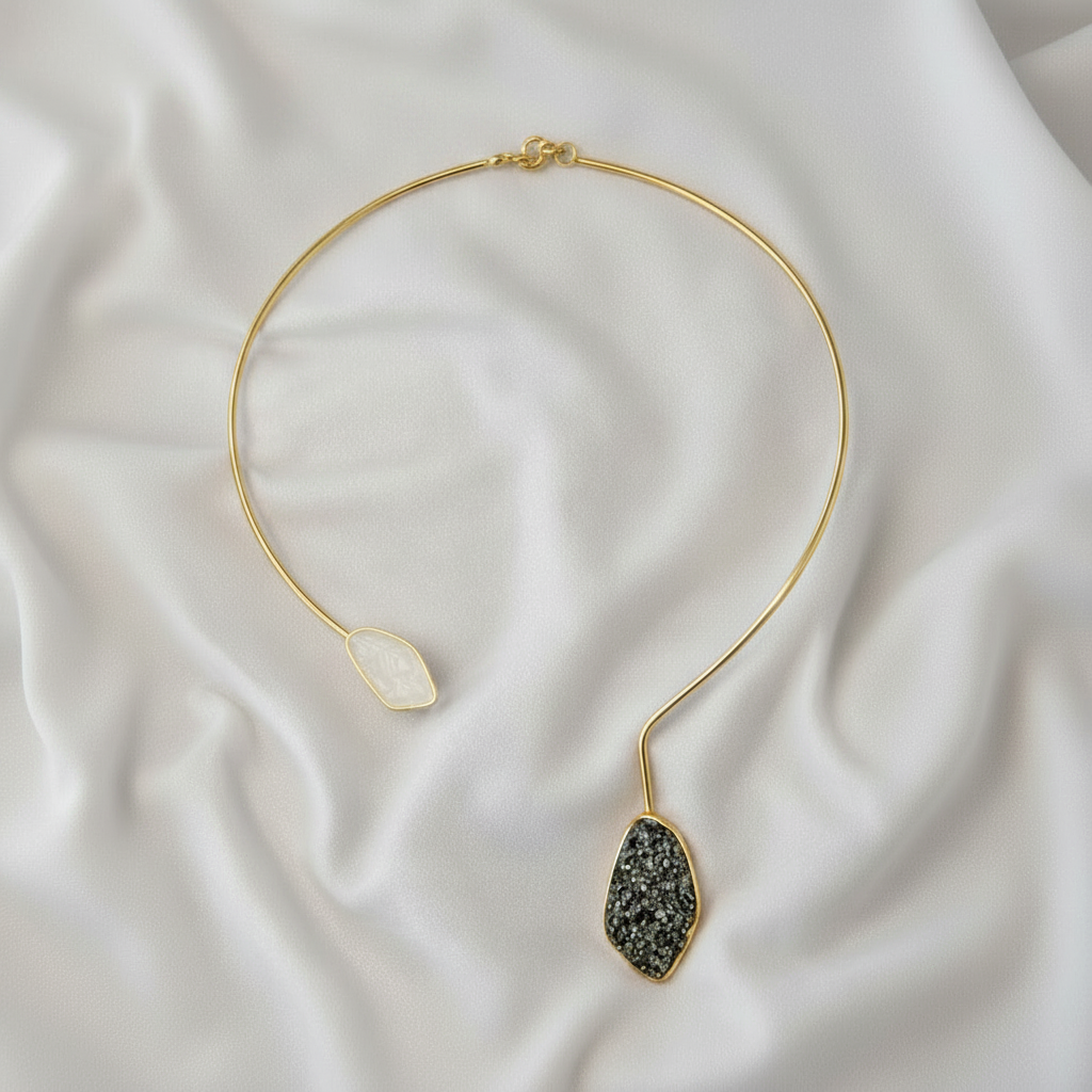 Choker Louise em Pirita e Selenita | Ametís