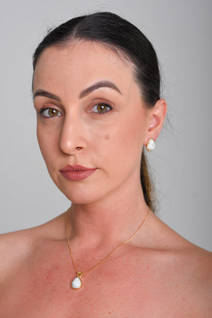 Colar Camila em Howlita Branca | Ametís