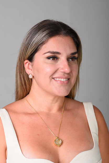Brinco Camila em Quartzo Rosa | Ametís