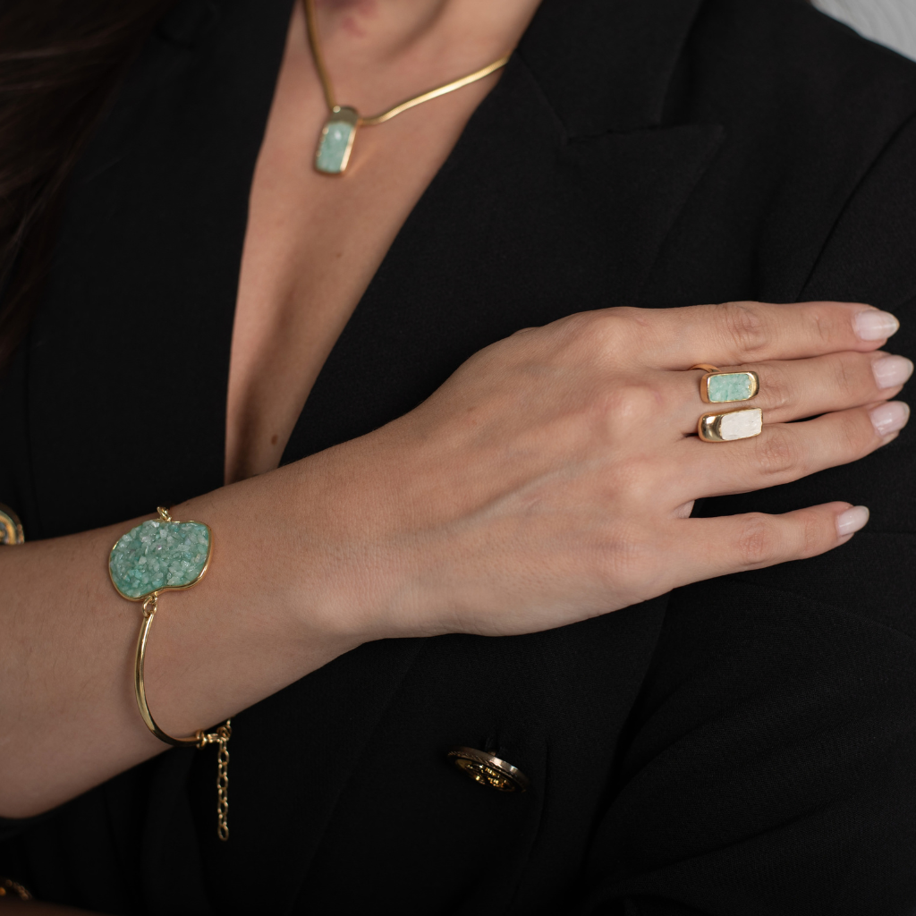 Pulseira Chanel em Amazonita Verde | Ametís