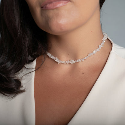 Colar Cascalho em Cristal de Rocha | Ametís