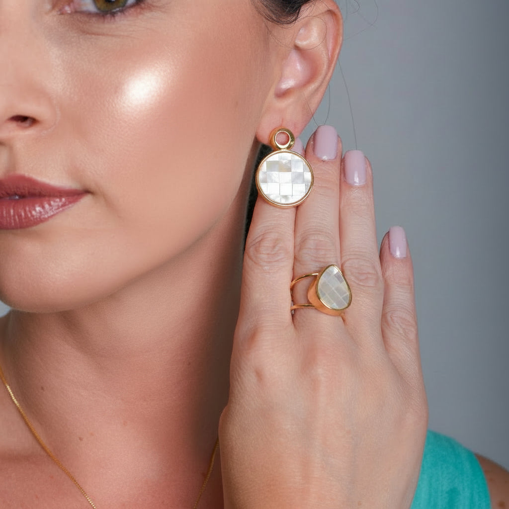 Brinco Redondo em Madrepérola | Ametís