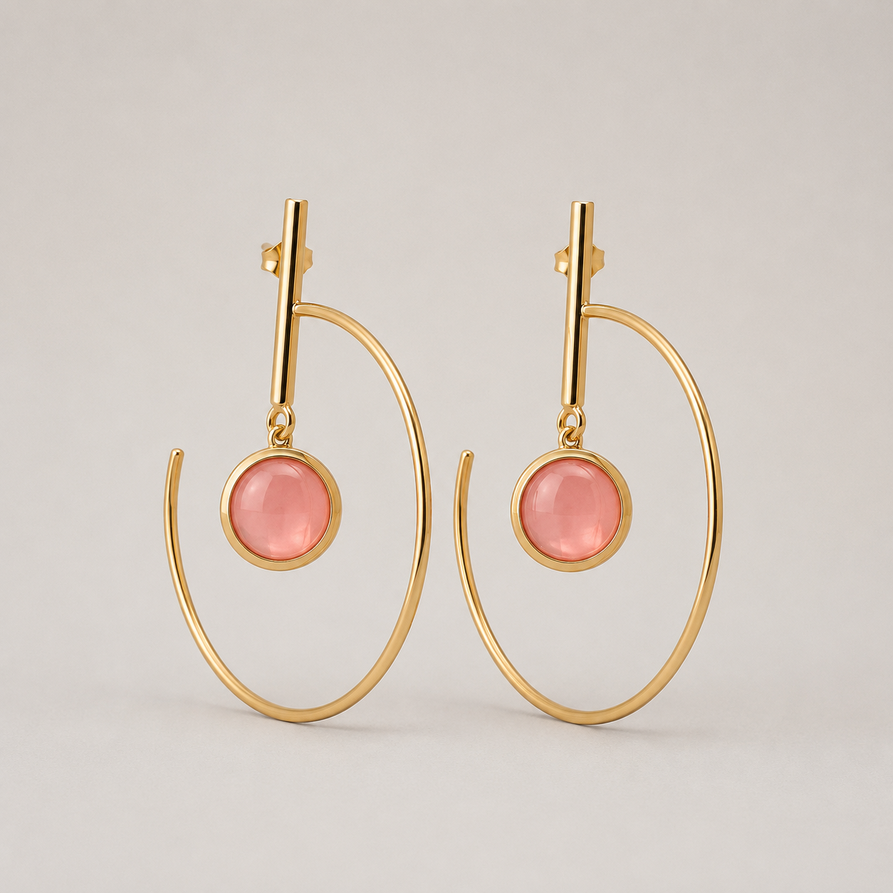 Argola Antonella em Madrepérola Rosa | Ametís