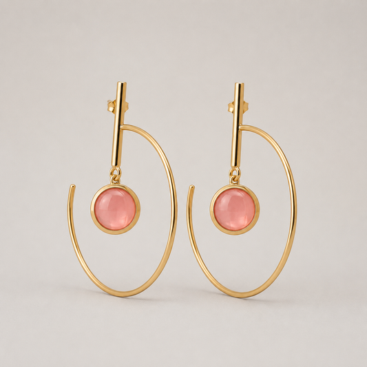Argola Antonella em Madrepérola Rosa | Ametís