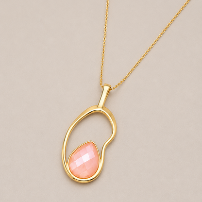 Colar Stella em Quartzo Rosa Perolado | Ametís