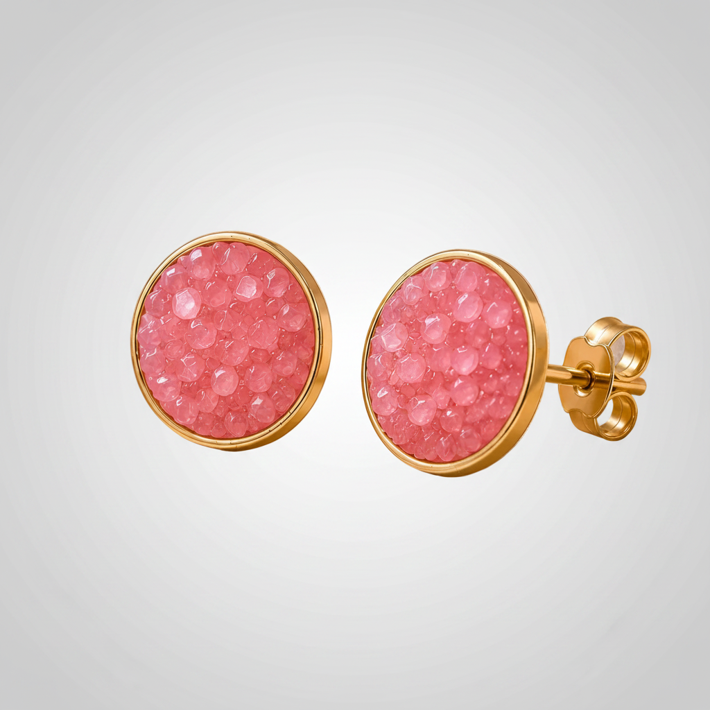 Brinco Verônica em Rodonita Rosa | Ametís
