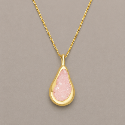 Colar Karol Pirita e Quartzo Rosa | Ametís