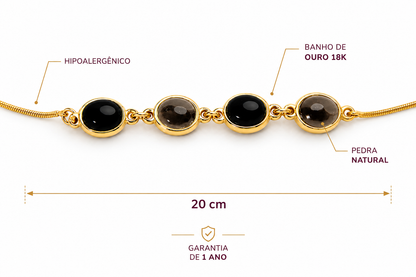 Pulseira Clara em Quartzo Rosa, Ágata Preta e Combinações Exclusivas | Ametís