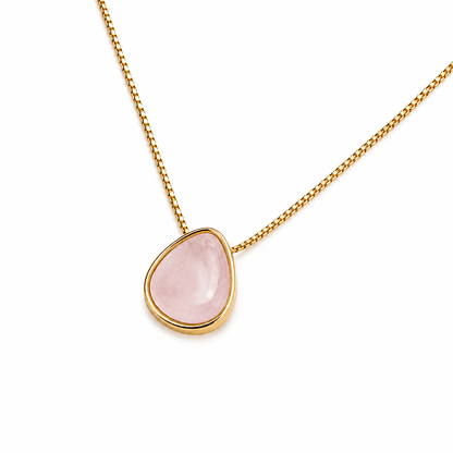 Colar Sônia em Quartzo Rosa, Cristal de Rocha e Madrepérola | Ametís