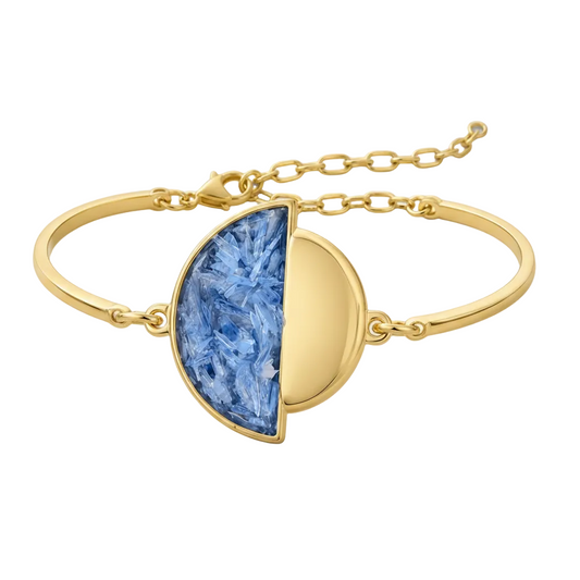 Pulseira Amabile em Cianita Azul e Pirita | Semi Joia Ametís