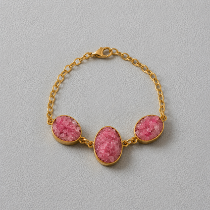 Pulseira Martina em Rodonita Rosa | Ametís