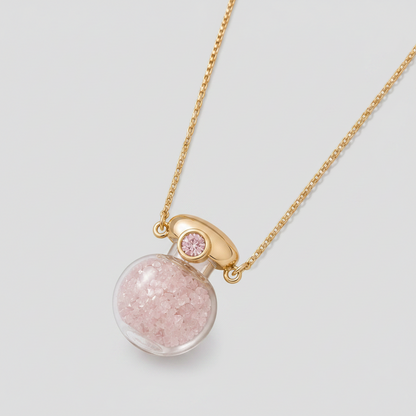 Colar Potinho da Sorte em Quartzo Rosa | Ametís