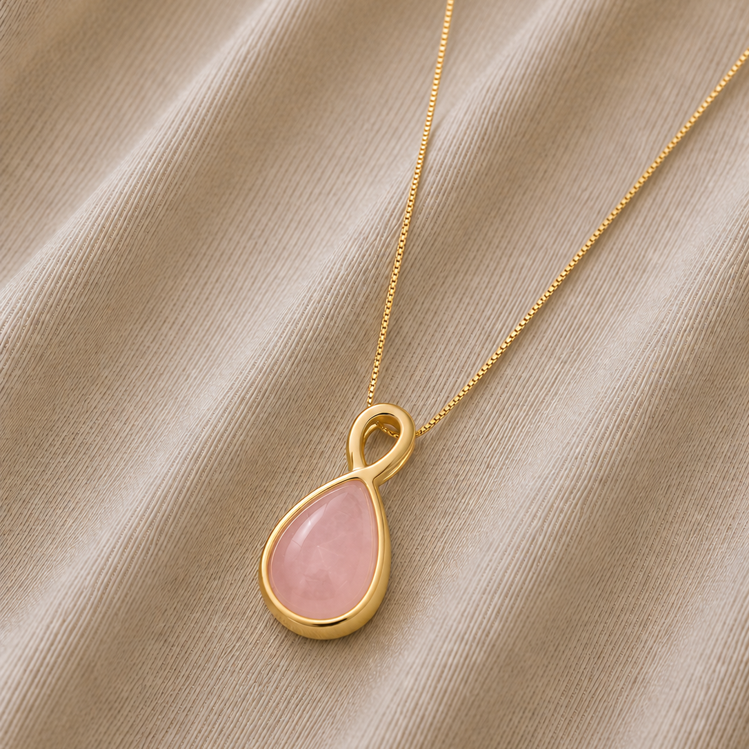 Colar Camila em Quartzo Rosa, Olho de Tigre e Sodalita | Ametís