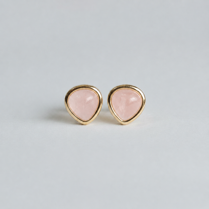 Brinco Sônia em Quartzo Rosa, Cristal de Rocha e Sodalita | Ametís