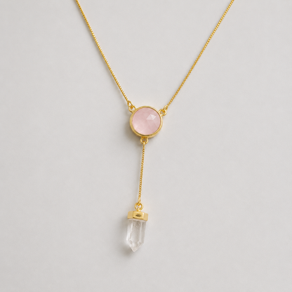 Colar Maria Eliz em Quartzo Rosa | Ametís