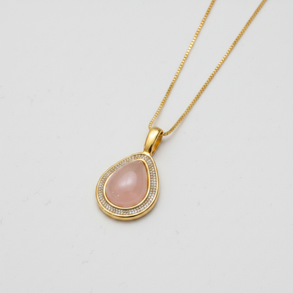 Colar Mel em Quartzo Rosa Perolado | Ametís