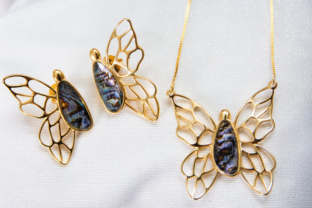 Colar Borboleta Melina em Abalone | Ametís