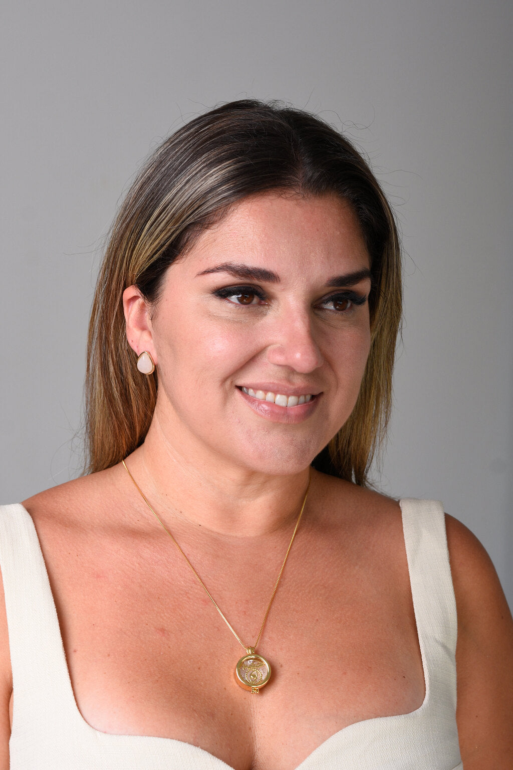 Brinco Camila em Quartzo Rosa | Ametís